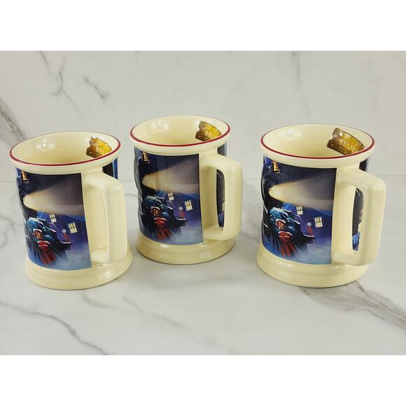 Christmas The Polar Express Coffee Mug Tea Cup 16oz Warner Bros 4 1/4" 3D x3 - Picture 5 of 16